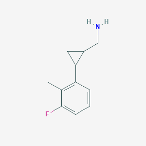 molecular formula C11H14FN B13522397 (2-(3-Fluoro-2-methylphenyl)cyclopropyl)methanamine 