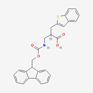 molecular formula C27H23NO4S B13522400 2-[(1-benzothiophen-2-yl)methyl]-3-({[(9H-fluoren-9-yl)methoxy]carbonyl}amino)propanoicacid 