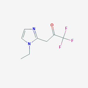 molecular formula C8H9F3N2O B13522418 3-(1-Ethyl-1h-imidazol-2-yl)-1,1,1-trifluoropropan-2-one 