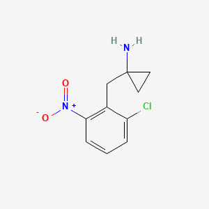 molecular formula C10H11ClN2O2 B13522432 1-(2-Chloro-6-nitrobenzyl)cyclopropan-1-amine 