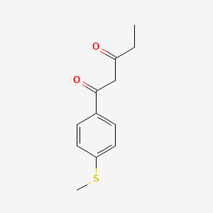 molecular formula C12H14O2S B13522433 1-[4-(Methylsulfanyl)phenyl]pentane-1,3-dione CAS No. 95050-71-8