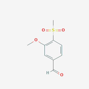 molecular formula C9H10O4S B13522447 3-Methoxy-4-(methylsulfonyl)benzaldehyde 