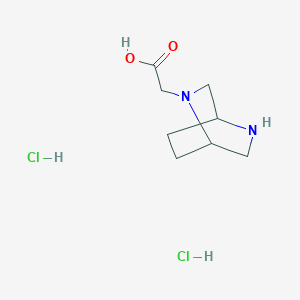 molecular formula C8H16Cl2N2O2 B13522509 2-{2,5-Diazabicyclo[2.2.2]octan-2-yl}aceticaciddihydrochloride 