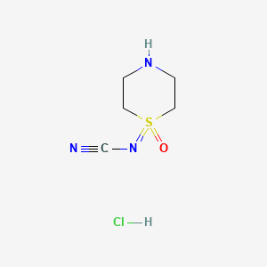 [(1-Oxo-1lambda6-thiomorpholin-1-ylidene)amino]formonitrilehydrochloride