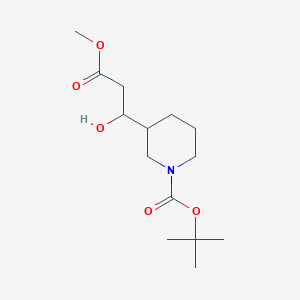 molecular formula C14H25NO5 B13522519 tert-Butyl 3-(1-hydroxy-3-methoxy-3-oxopropyl)piperidine-1-carboxylate 