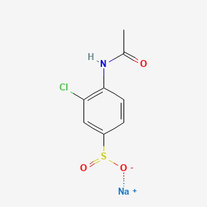 molecular formula C8H7ClNNaO3S B13522546 Sodium 4-acetamido-3-chlorobenzenesulfinate 