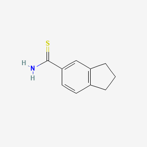 molecular formula C10H11NS B13522552 2,3-dihydro-1H-indene-5-carbothioamide CAS No. 1225814-94-7