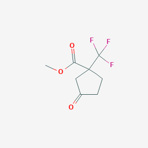 molecular formula C8H9F3O3 B13522587 Methyl3-oxo-1-(trifluoromethyl)cyclopentane-1-carboxylate 