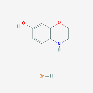 molecular formula C8H10BrNO2 B13522621 3,4-dihydro-2H-1,4-benzoxazin-7-olhydrobromide 