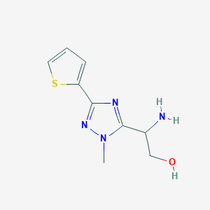 molecular formula C9H12N4OS B13522635 2-Amino-2-(1-methyl-3-(thiophen-2-yl)-1h-1,2,4-triazol-5-yl)ethan-1-ol 