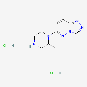 molecular formula C10H16Cl2N6 B13522729 2-Methyl-1-{[1,2,4]triazolo[4,3-b]pyridazin-6-yl}piperazine dihydrochloride 