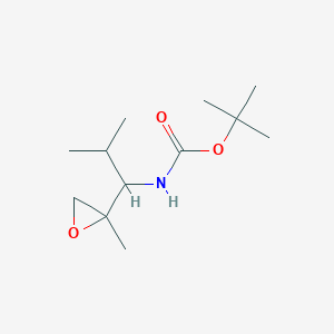 molecular formula C12H23NO3 B13522780 Tert-butyl (2-methyl-1-(2-methyloxiran-2-yl)propyl)carbamate 