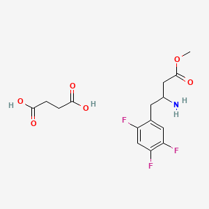 molecular formula C15H18F3NO6 B13522816 Methyl 3-amino-4-(2,4,5-trifluorophenyl)butanoate succinate 