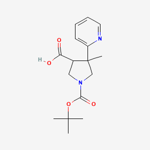 1-(Tert-butoxycarbonyl)-4-methyl-4-(pyridin-2-yl)pyrrolidine-3-carboxylic acid