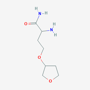 molecular formula C8H16N2O3 B13522845 2-Amino-4-((tetrahydrofuran-3-yl)oxy)butanamide 