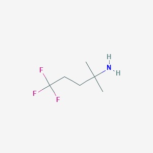 molecular formula C6H12F3N B13522858 5,5,5-Trifluoro-2-methylpentan-2-amine 