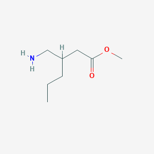 molecular formula C8H17NO2 B13522873 Methyl 3-(aminomethyl)hexanoate 