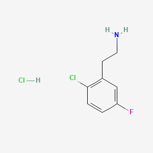 molecular formula C8H10Cl2FN B13522874 2-(2-Chloro-5-fluorophenyl)ethan-1-amine hydrochloride 