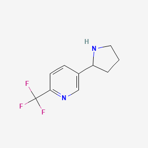 molecular formula C10H11F3N2 B13522884 5-Pyrrolidin-2-YL-2-(trifluoromethyl)pyridine 