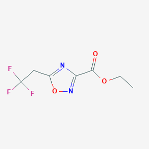 molecular formula C7H7F3N2O3 B13522908 Ethyl 5-(2,2,2-trifluoroethyl)-1,2,4-oxadiazole-3-carboxylate 