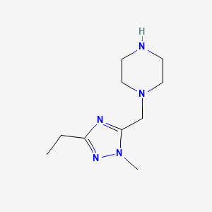 molecular formula C10H19N5 B13522949 1-((3-Ethyl-1-methyl-1h-1,2,4-triazol-5-yl)methyl)piperazine 