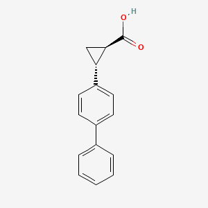 molecular formula C16H14O2 B13522950 (1R,2R)-2-([1,1'-Biphenyl]-4-yl)cyclopropane-1-carboxylic acid 