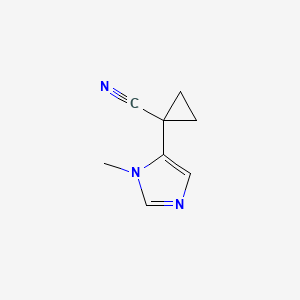 molecular formula C8H9N3 B13522979 1-(1-Methyl-1h-imidazol-5-yl)cyclopropane-1-carbonitrile 