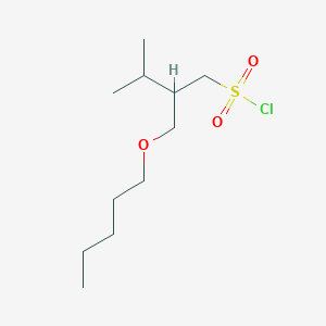 molecular formula C11H23ClO3S B13523002 3-Methyl-2-((pentyloxy)methyl)butane-1-sulfonyl chloride 