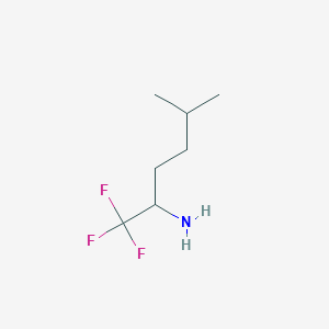 molecular formula C7H14F3N B13523049 1,1,1-Trifluoro-5-methylhexan-2-amine 