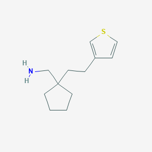 molecular formula C12H19NS B13523062 (1-(2-(Thiophen-3-yl)ethyl)cyclopentyl)methanamine 