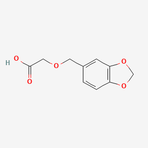 molecular formula C10H10O5 B13523090 2-[(1,3-Dioxaindan-5-yl)methoxy]aceticacid 