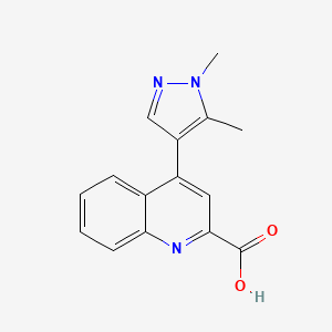 molecular formula C15H13N3O2 B13523091 4-(1,5-dimethyl-1H-pyrazol-4-yl)quinoline-2-carboxylic acid 