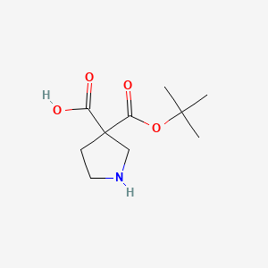 molecular formula C10H17NO4 B13523160 3-Tert-butoxycarbonylpyrrolidine-3-carboxylic acid 