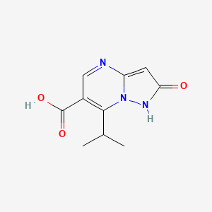 molecular formula C10H11N3O3 B13523194 2-Hydroxy-7-(propan-2-yl)pyrazolo[1,5-a]pyrimidine-6-carboxylicacid 