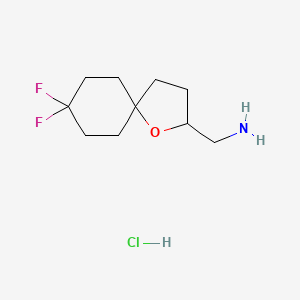 1-{8,8-Difluoro-1-oxaspiro[4.5]decan-2-yl}methanaminehydrochloride