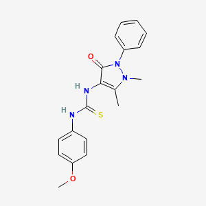 molecular formula C19H20N4O2S B1352322 4-((((4-Methoxyphenyl)amino)thioxomethyl)amino)-2,3-dimethyl-1-phenyl-3-pyrazolin-5-one CAS No. 74051-63-1