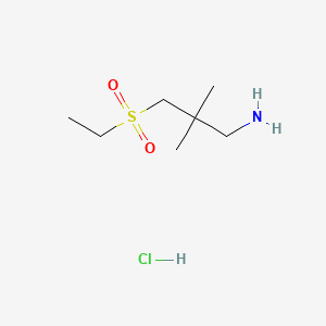 molecular formula C7H18ClNO2S B13523221 3-(Ethanesulfonyl)-2,2-dimethylpropan-1-aminehydrochloride 