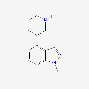 molecular formula C14H18N2 B13523261 1-methyl-4-(piperidin-3-yl)-1H-indole 