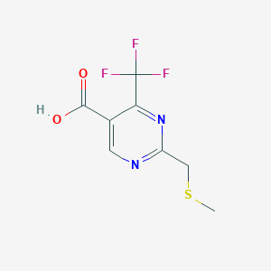 molecular formula C8H7F3N2O2S B13523287 2-((Methylthio)methyl)-4-(trifluoromethyl)pyrimidine-5-carboxylic acid 