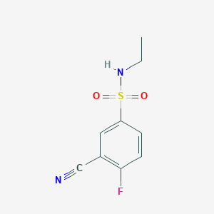 molecular formula C9H9FN2O2S B13523311 3-cyano-N-ethyl-4-fluorobenzenesulfonamide 