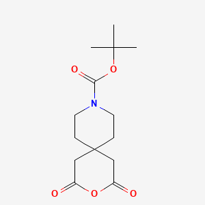 molecular formula C14H21NO5 B13523326 3-Oxa-9-azaspiro[5.5]undecane-9-carboxylic acid, 2,4-dioxo-, 1,1-dimethylethyl ester 