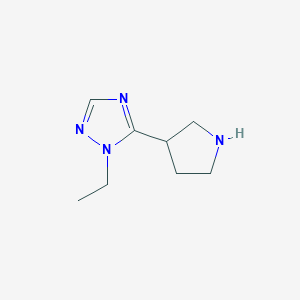 molecular formula C8H14N4 B13523351 1-Ethyl-5-(pyrrolidin-3-yl)-1h-1,2,4-triazole 