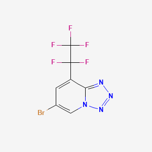 molecular formula C7H2BrF5N4 B13523374 6-Bromo-8-(1,1,2,2,2-pentafluoroethyl)-[1,2,3,4]tetrazolo[1,5-a]pyridine 