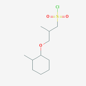 molecular formula C11H21ClO3S B13523387 2-Methyl-3-((2-methylcyclohexyl)oxy)propane-1-sulfonyl chloride 