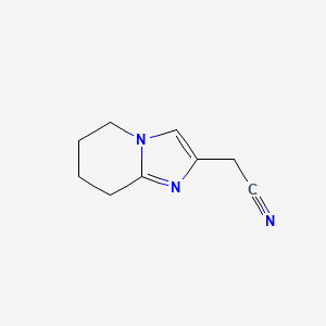 molecular formula C9H11N3 B13523397 2-{5H,6H,7H,8H-imidazo[1,2-a]pyridin-2-yl}acetonitrile 