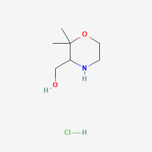 molecular formula C7H16ClNO2 B13523400 (2,2-Dimethylmorpholin-3-yl)methanol hydrochloride 