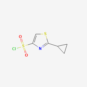 molecular formula C6H6ClNO2S2 B13523418 2-Cyclopropyl-1,3-thiazole-4-sulfonylchloride 