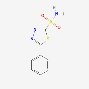 molecular formula C8H7N3O2S2 B13523449 1,3,4-Thiadiazole-2-sulfonamide, 5-phenyl- CAS No. 63886-81-7