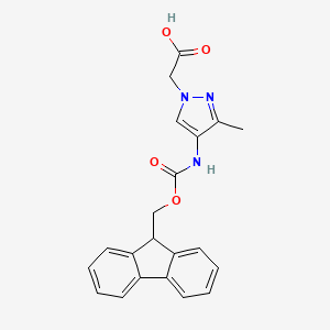 molecular formula C21H19N3O4 B13523468 2-[4-({[(9H-fluoren-9-yl)methoxy]carbonyl}amino)-3-methyl-1H-pyrazol-1-yl]aceticacid 