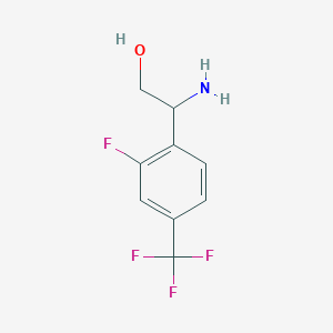 molecular formula C9H9F4NO B13523506 2-Amino-2-(2-fluoro-4-(trifluoromethyl)phenyl)ethan-1-ol 